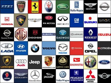 Various vehicle manufacturer logos